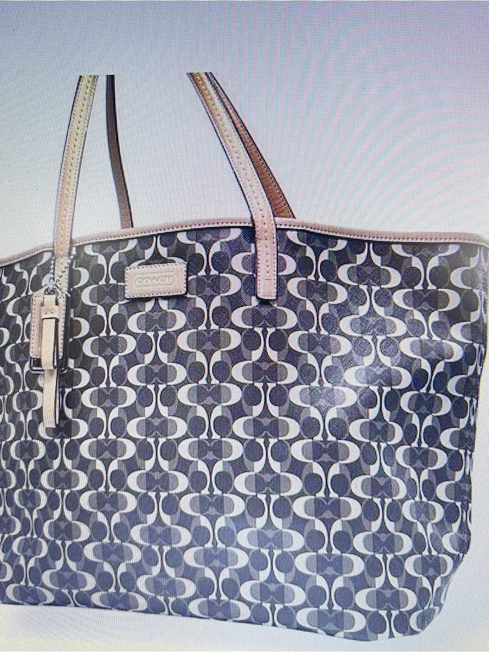 Coach Park Metro C Shopper Tote with Beige Trim F25673